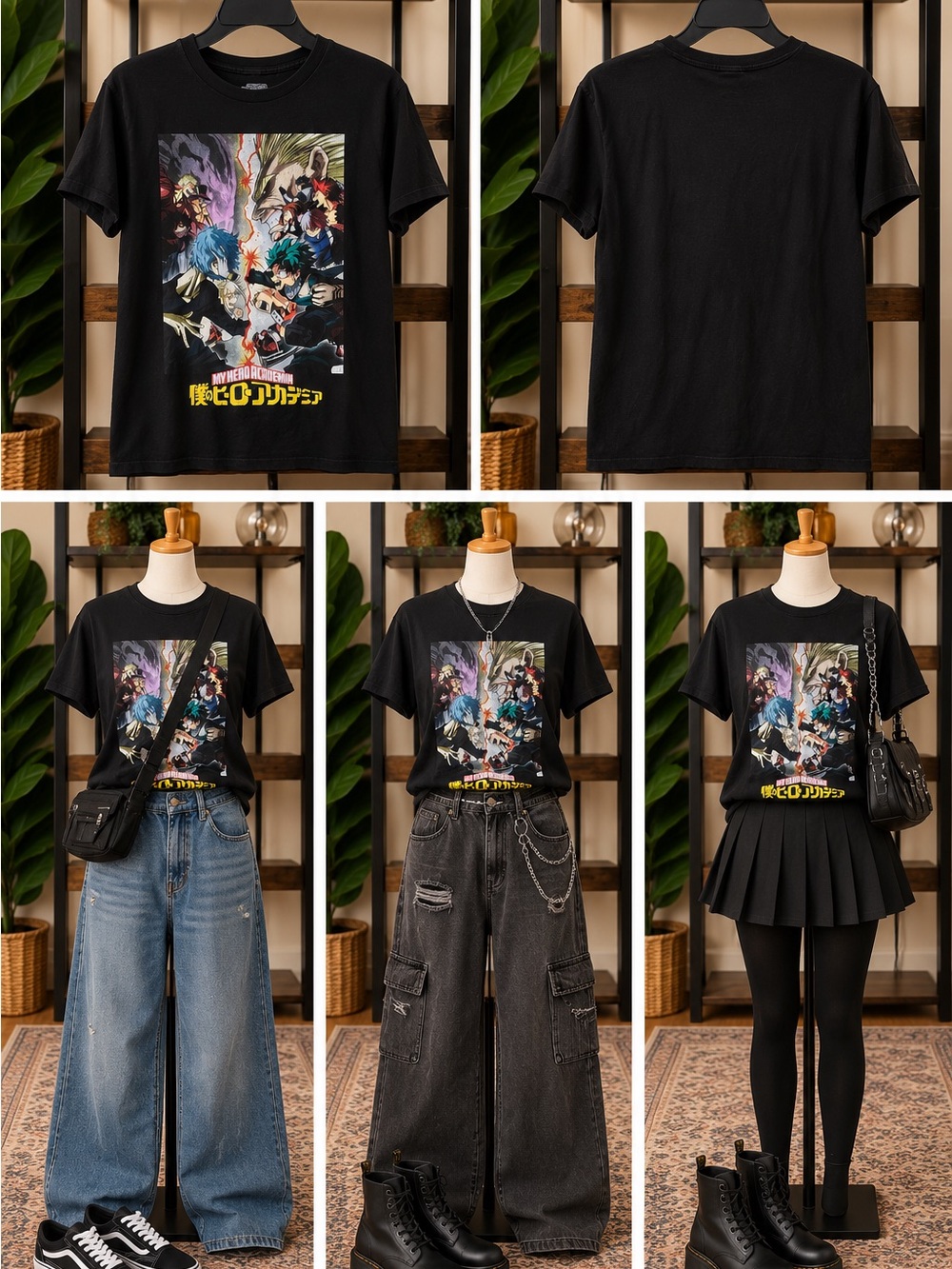 Funimation Black Anime Graphic T-Shirt - My Hero Academia